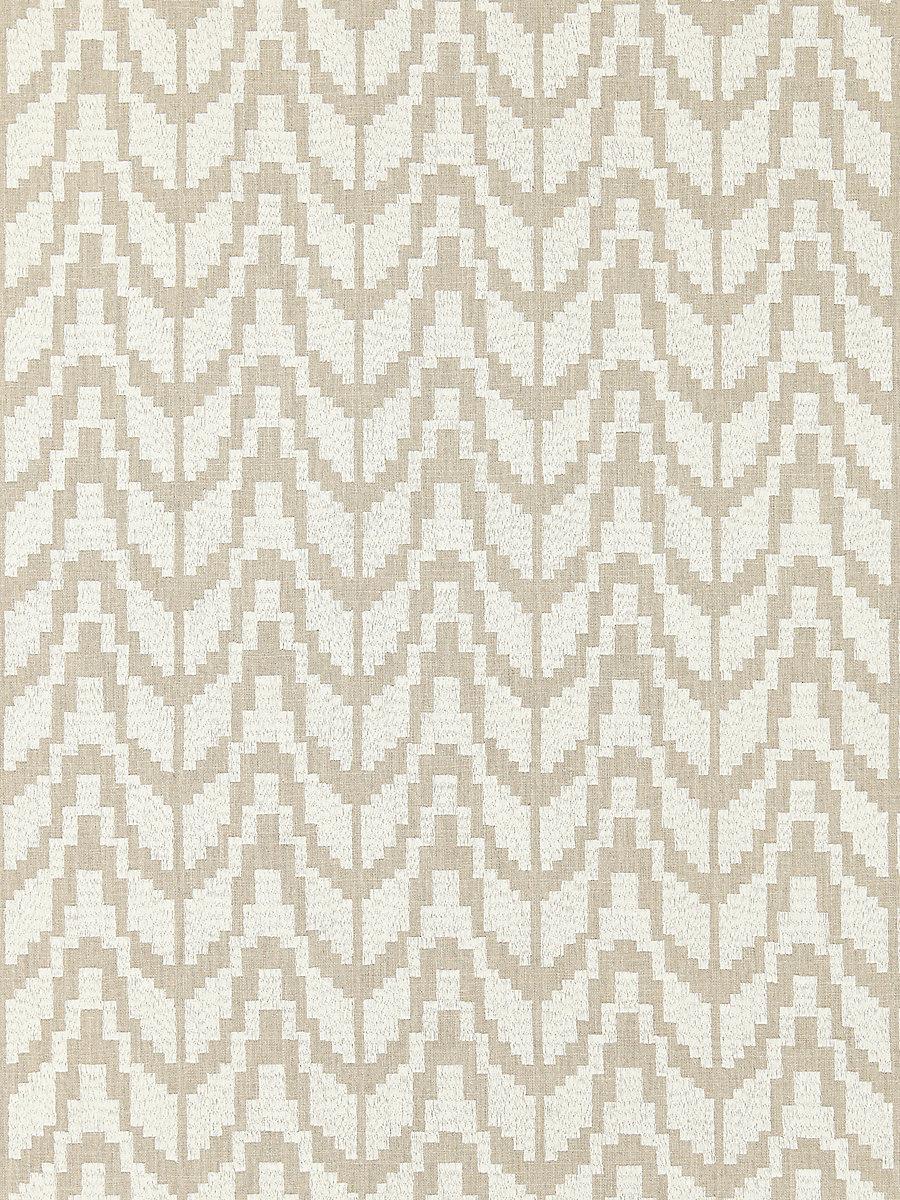 Scalamandre Chevron Embroidery Flax Fabric