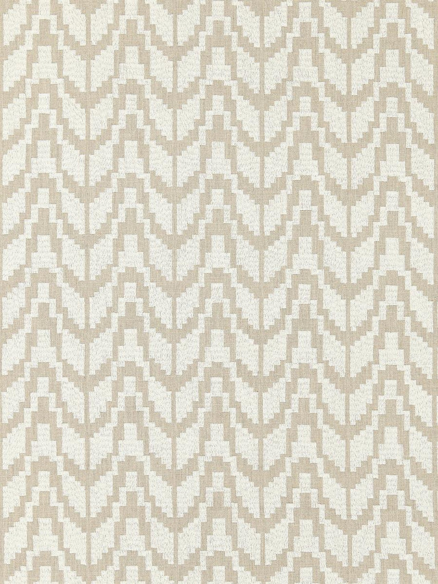 Scalamandre Chevron Embroidery Flax Fabric