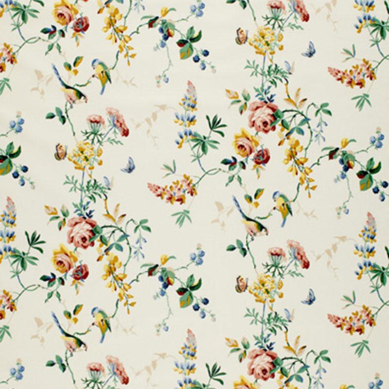 Schumacher Chickadee Floral Primary Fabric