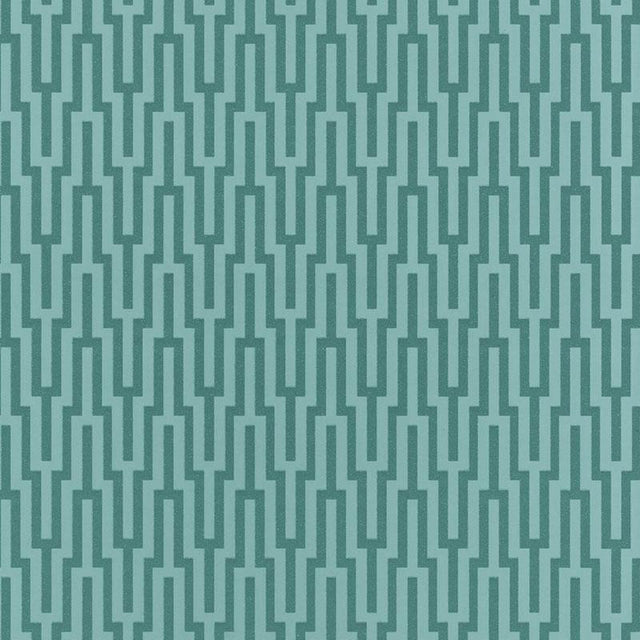 Schumacher Metropolitan Fret Turquoise Wallpaper