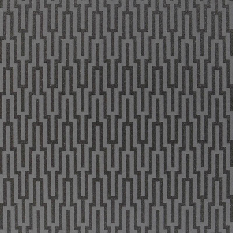 Schumacher Metropolitan Fret Black Pearl Wallpaper