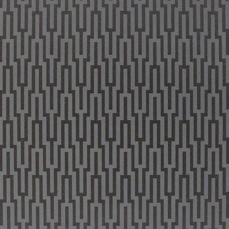 Schumacher Metropolitan Fret Black Pearl Wallpaper