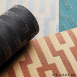 Schumacher Metropolitan Fret Black Pearl Wallpaper