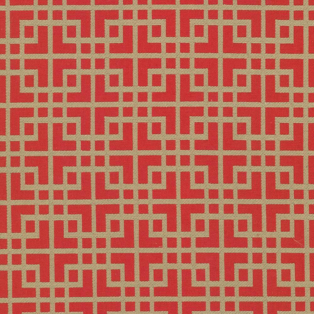 Kasmir Sakura Fret Firecracker Fabric