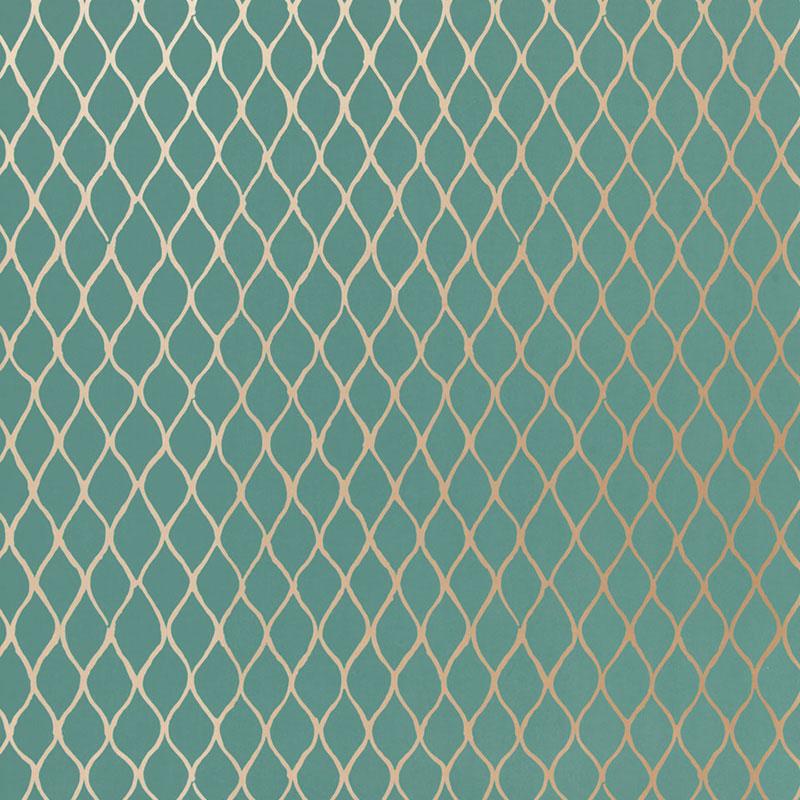 Schumacher Valencia Turquoise Wallpaper