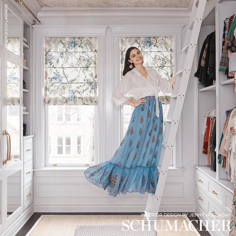 Schumacher Wisteria Vine Periwinkle Fabric