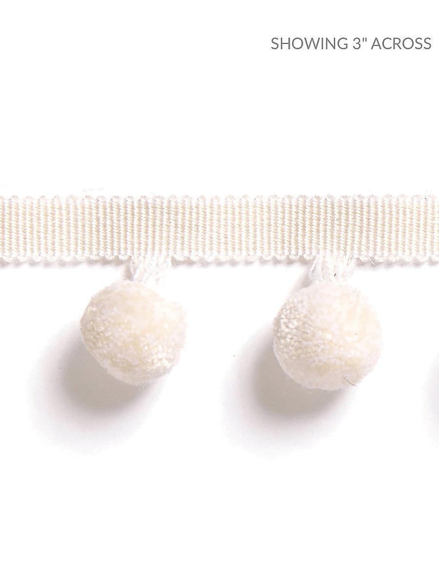 Scalamandre Osborne Pom Pom Fringe Ivory Trim