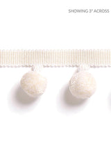 Scalamandre Osborne Pom Pom Fringe Ivory Trim