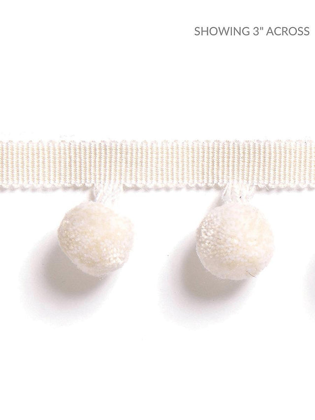 Scalamandre Osborne Pom Pom Fringe Ivory Trim