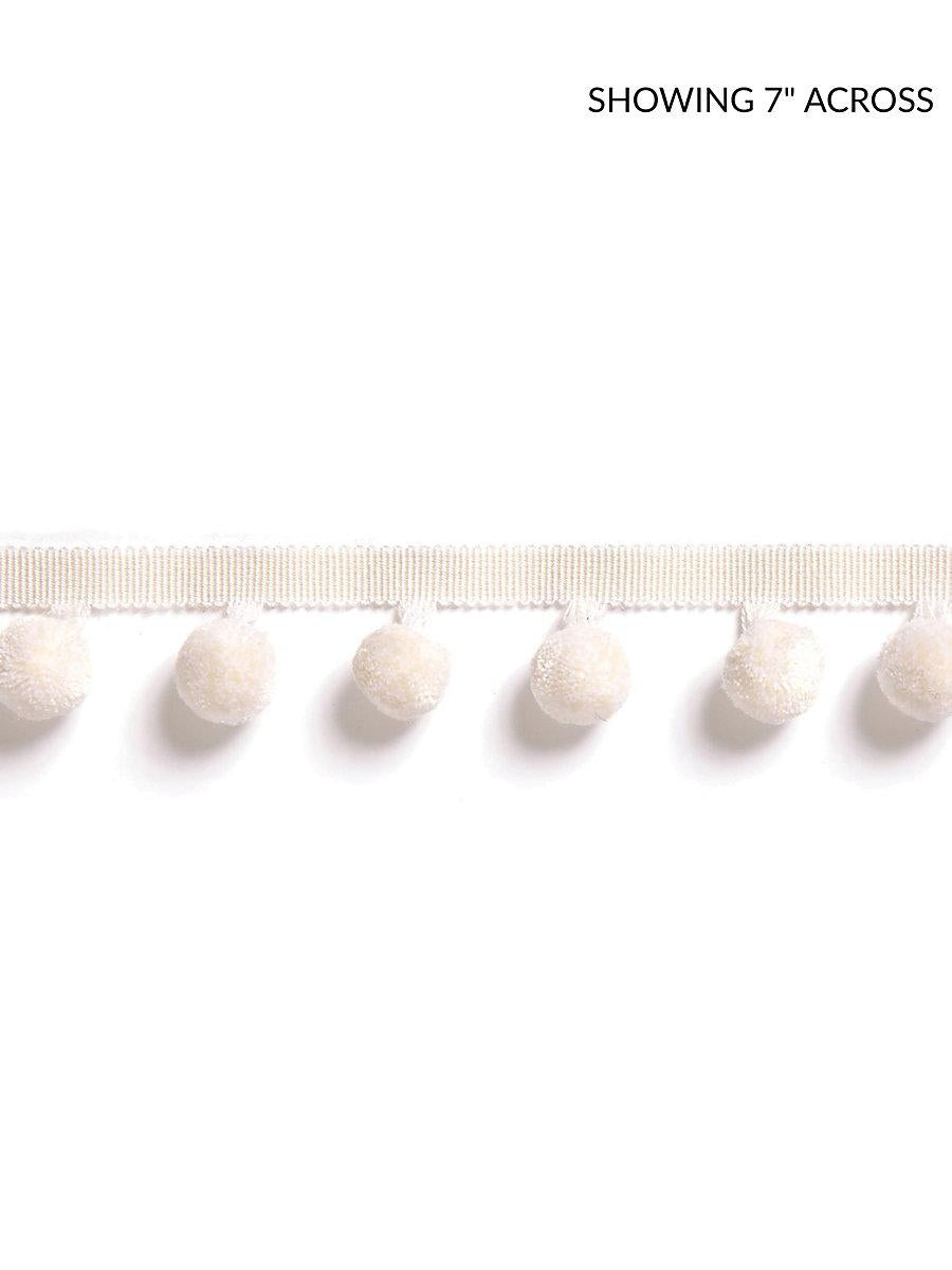 Scalamandre Osborne Pom Pom Fringe Ivory Trim