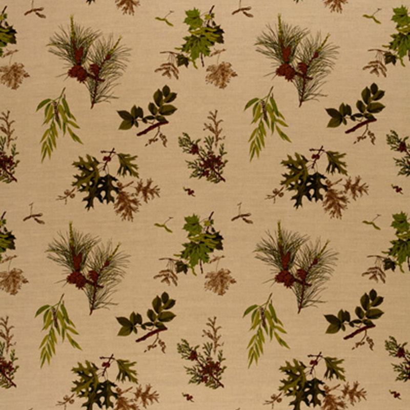 Schumacher Woodlands Pine Lichen On Natural Fabric