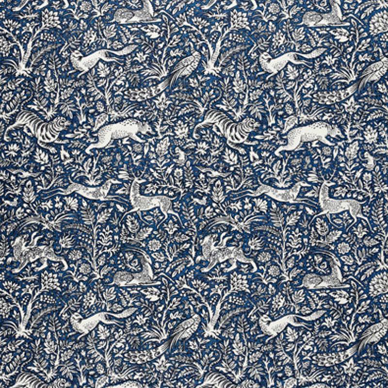 Schumacher Khan'S Park Navy Fabric