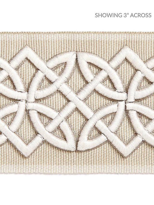 Scalamandre Celtic Embroidered Tape Linen Trim