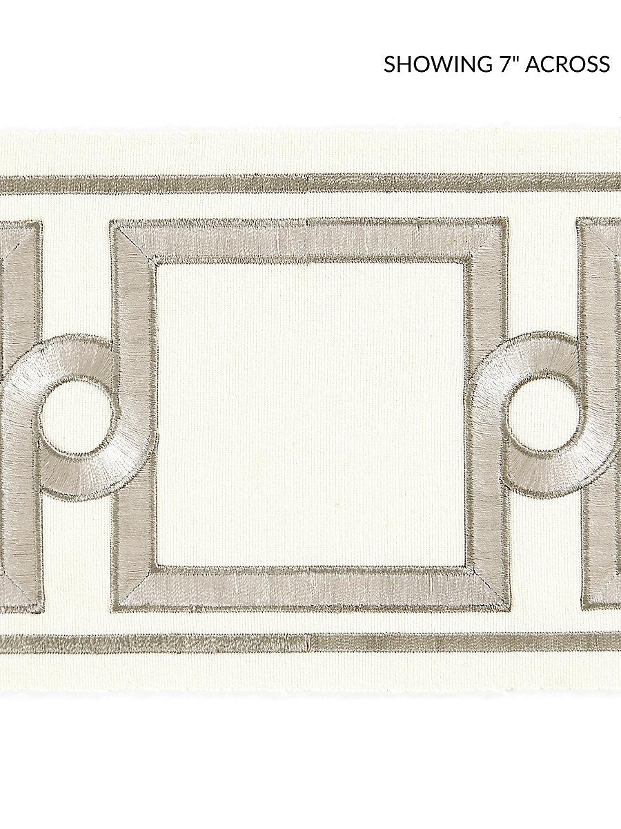 Scalamandre Square Link Embroidered Tape Platinum Trim