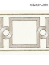 Scalamandre Square Link Embroidered Tape Platinum Trim