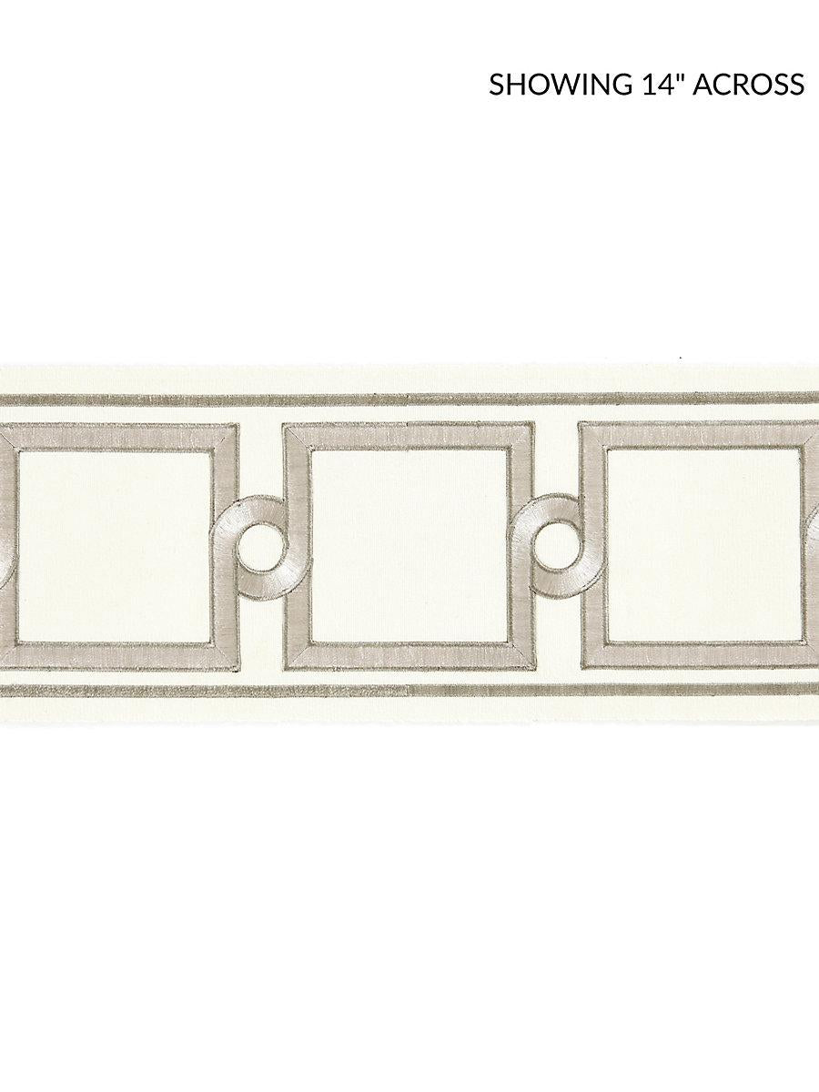 Scalamandre Square Link Embroidered Tape Platinum Trim