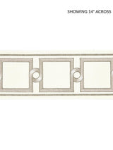 Scalamandre Square Link Embroidered Tape Platinum Trim