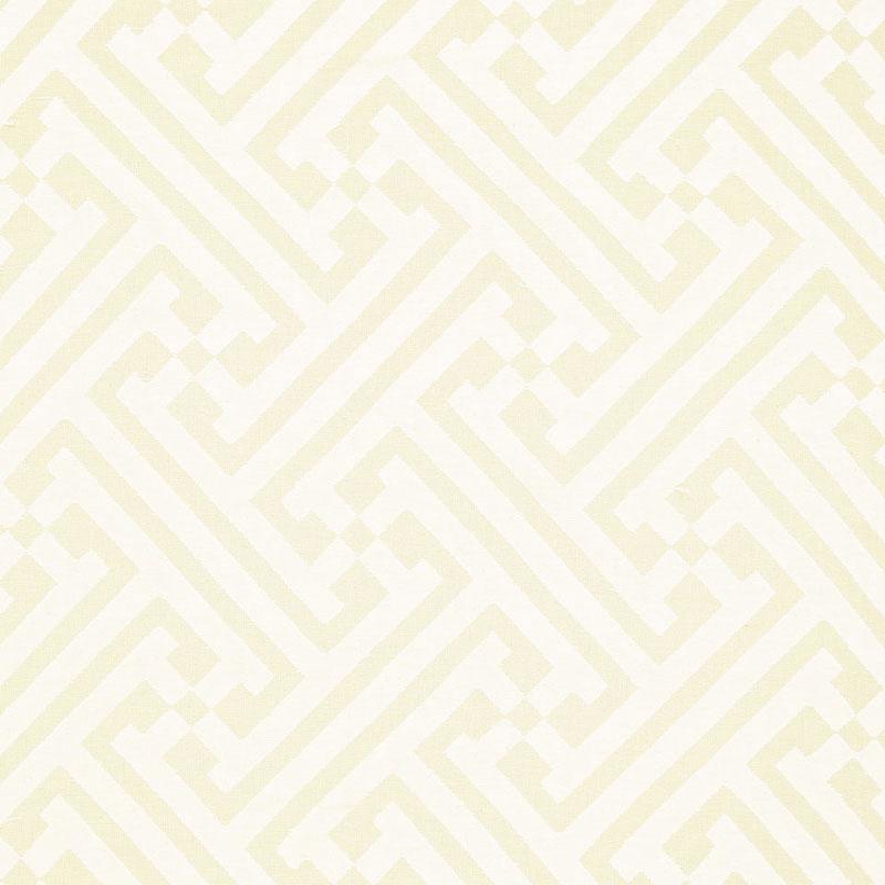 Schumacher Dhari Cutwork Casement White Natural Fabric