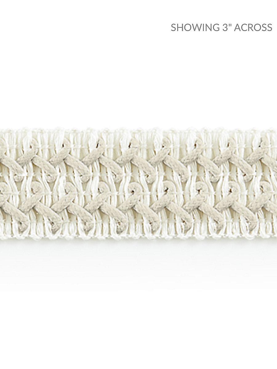 Scalamandre Kaarina Linen Braid Blanc Trim