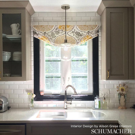 Schumacher Katsugi Gold And Mushroom Fabric