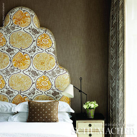 Schumacher Katsugi Gold And Mushroom Fabric