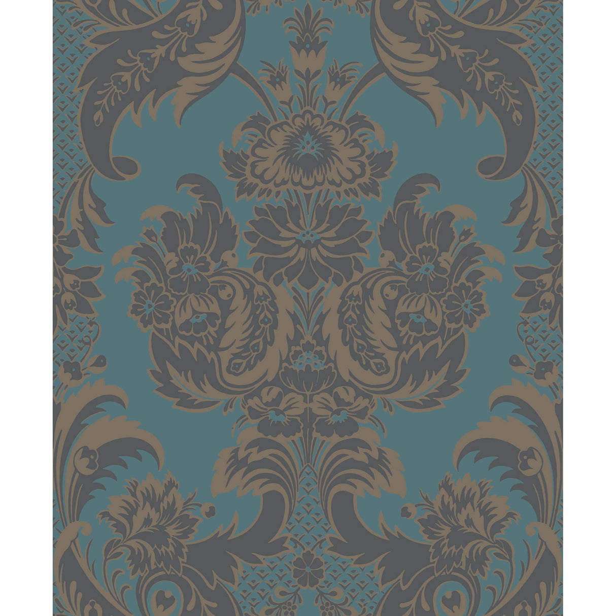 Cole & Son WYNDHAM TEAL AND CHARCOAL Wallpaper