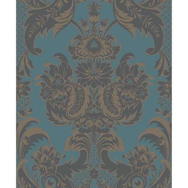 Cole & Son WYNDHAM TEAL AND CHARCOAL Wallpaper