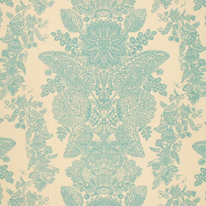Schumacher Lace Aqua Fabric
