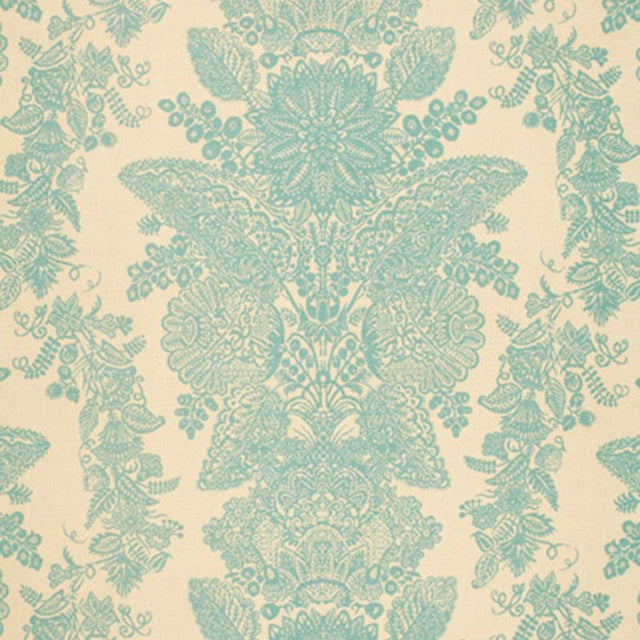 Schumacher Lace Aqua Fabric