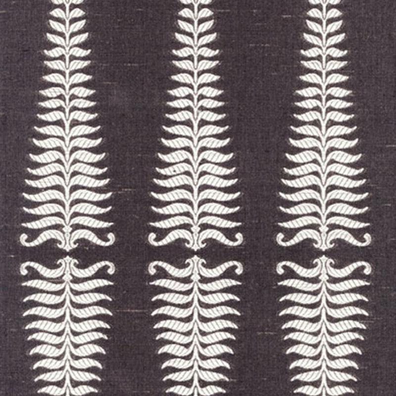 Schumacher Fern Tree Ivory/Grey Flannel Fabric