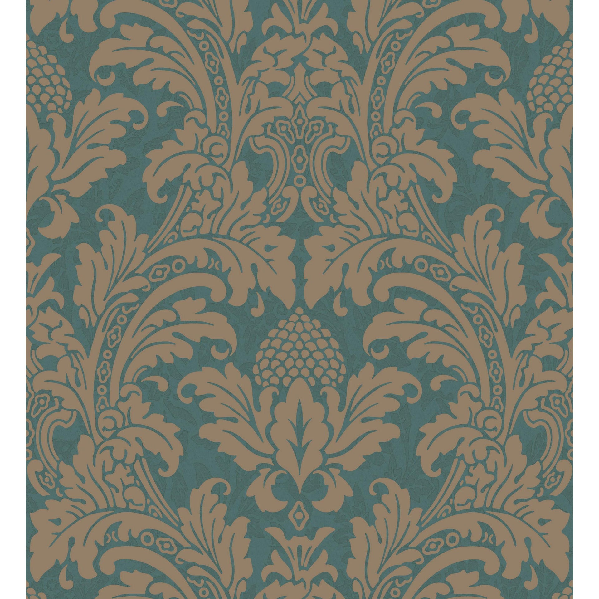 Cole & Son Blake Teal And Silver Wallpaper