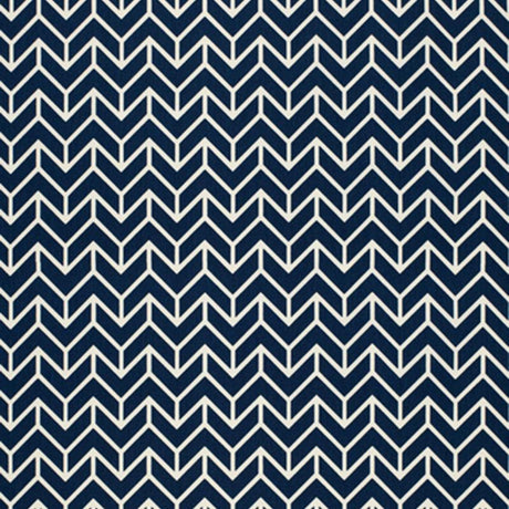 Schumacher Chevron Print Navy Fabric