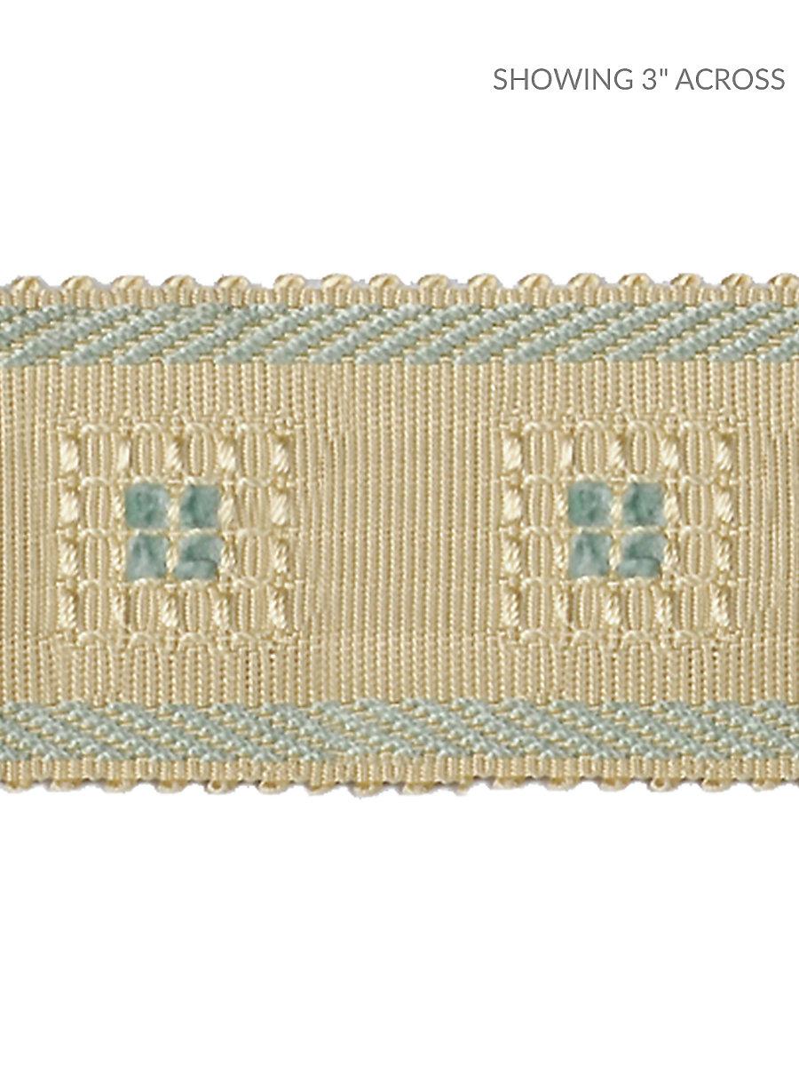 Scalamandre Sienese Braid Cream & Blue Trim