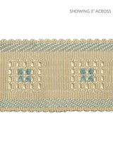 Scalamandre Sienese Braid Cream & Blue Trim