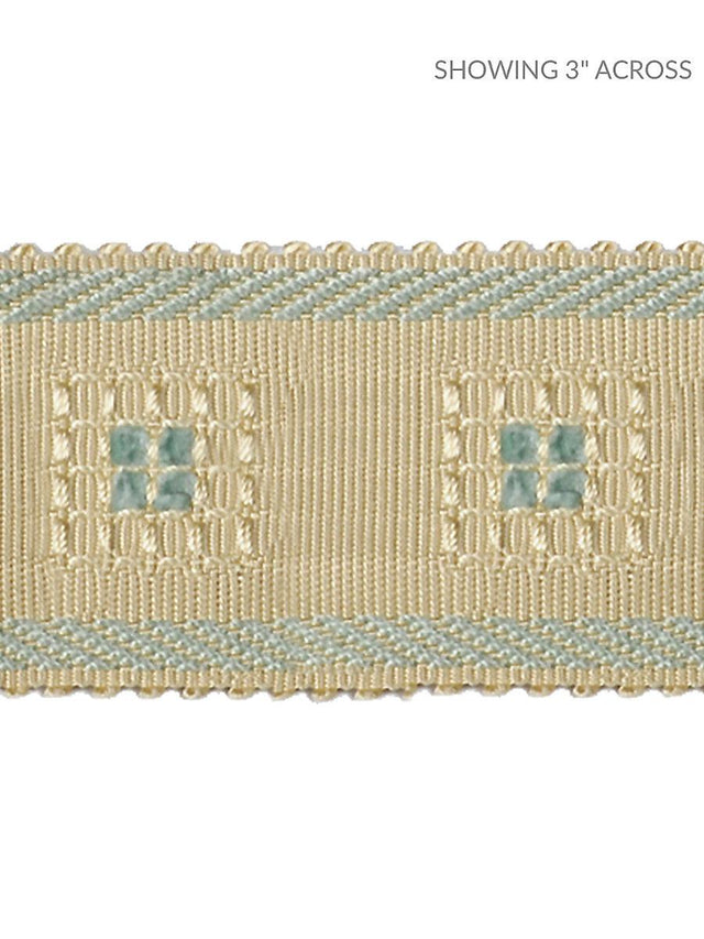 Scalamandre Sienese Braid Cream & Blue Trim