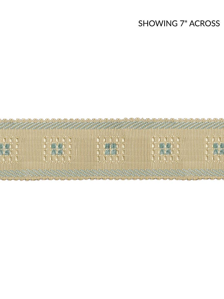 Scalamandre Sienese Braid Cream & Blue Trim