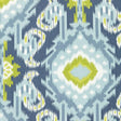 Schumacher Kiribati Ikat Print Aquamarine Fabric