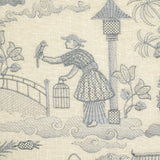 Schumacher Bassano Embroidered Toile Delft Fabric