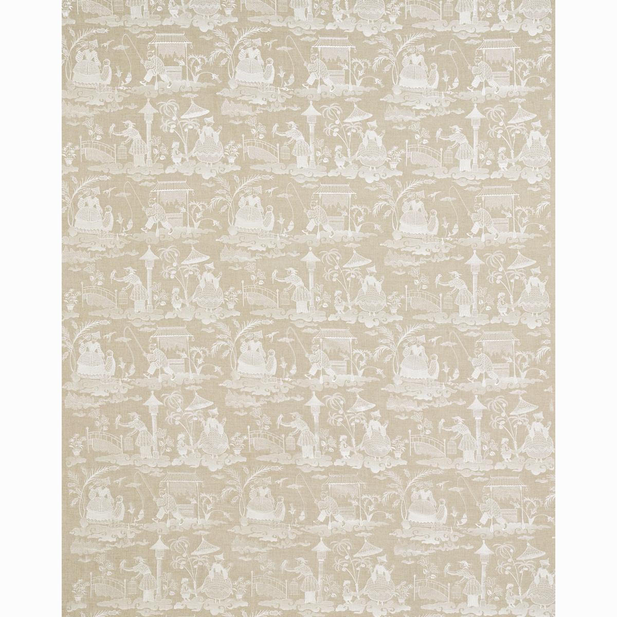 Schumacher Bassano Embroidered Toile Linen Fabric