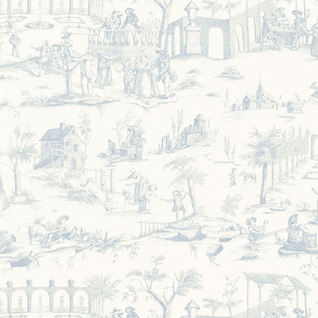 Schumacher Siena Toile Delft Fabric