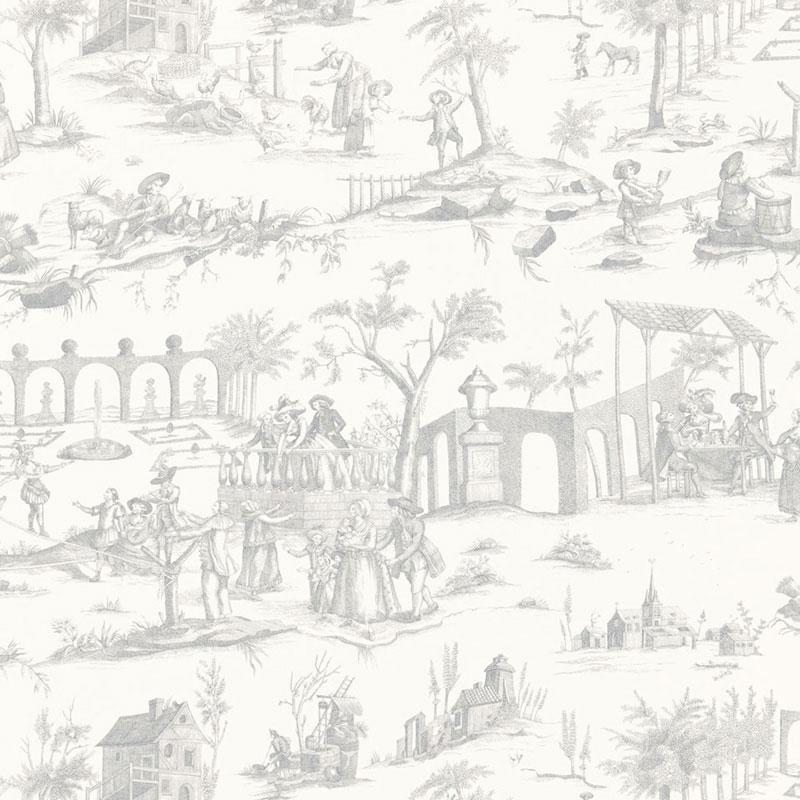 Schumacher Siena Toile Pewter Fabric