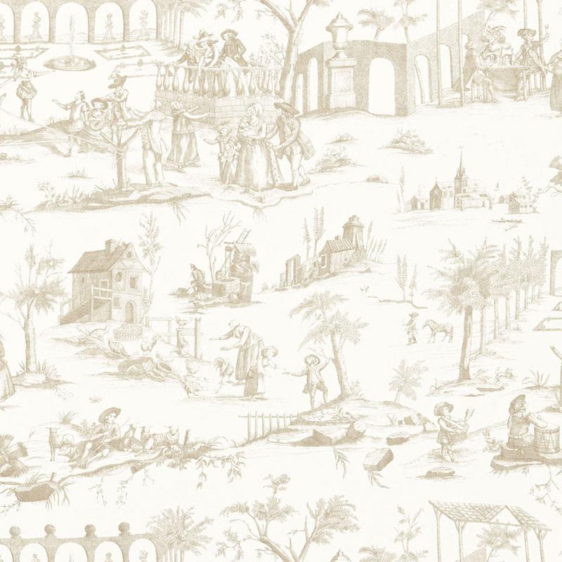 Schumacher Siena Toile Greige Fabric