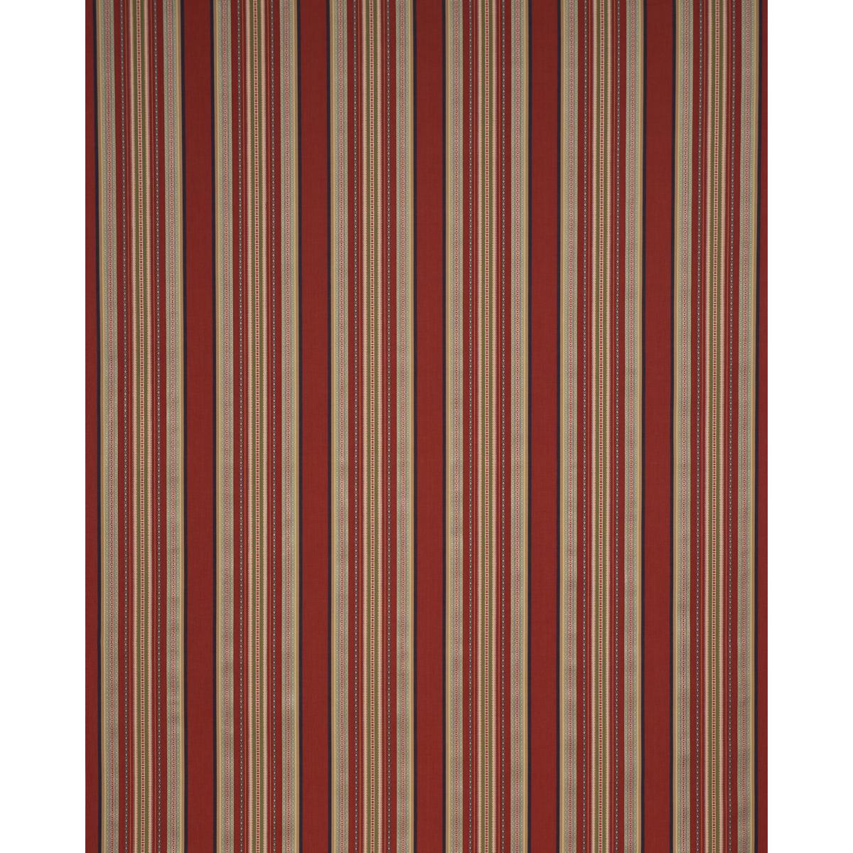 Schumacher Wellington Stripe Multi On Spice Fabric