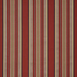 Schumacher Wellington Stripe Multi On Spice Fabric