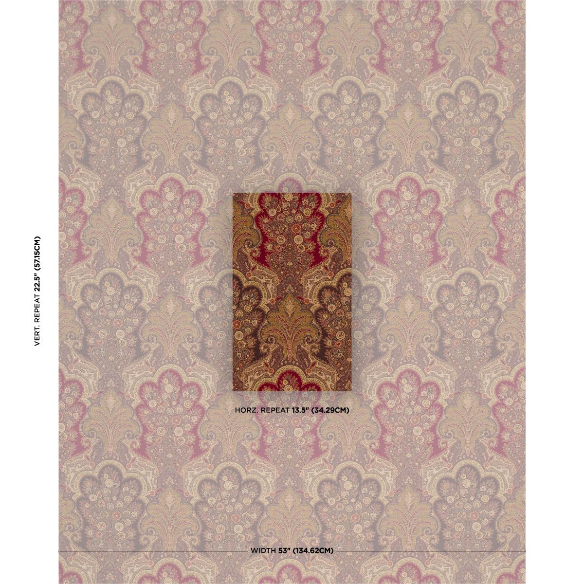 Schumacher New Castle Paisley Cranberry Fabric