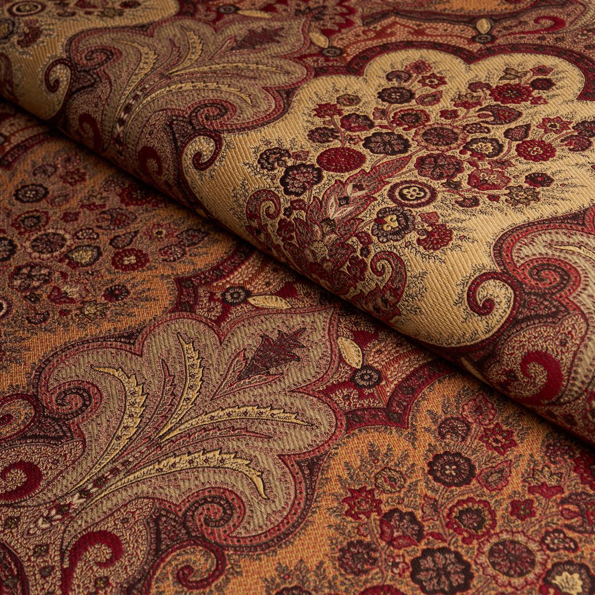 Schumacher New Castle Paisley Cranberry Fabric