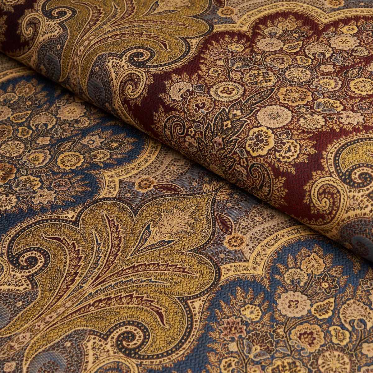 Schumacher New Castle Paisley Indigo Fabric