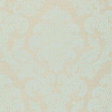 Schumacher Firenze Linen Damask Aqua Fabric