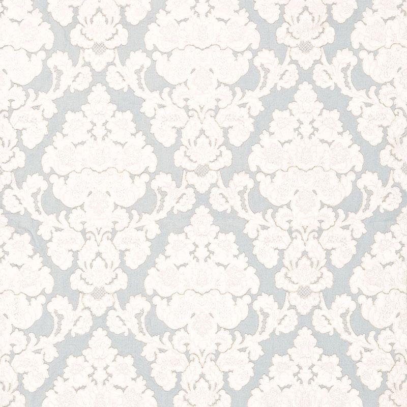 Schumacher Montalcino Appliqu Damask Robin'S Egg Fabric