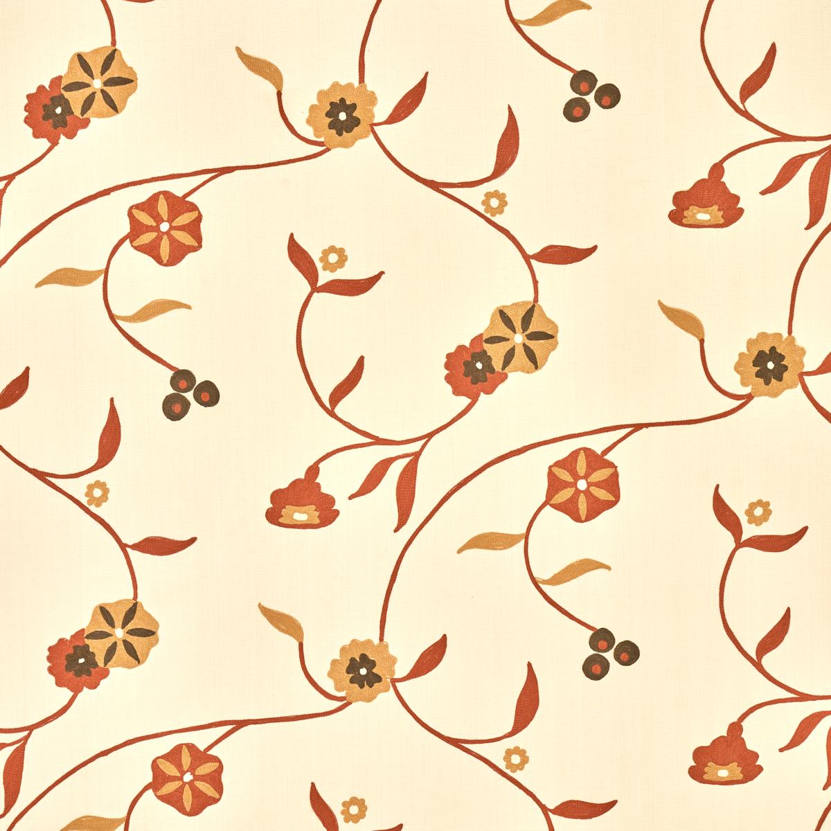 Schumacher Indira Embroidery Spice Fabric